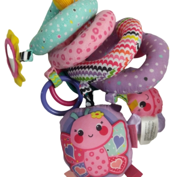 Infantino Spiral Activity Toy Pink Bird Butterfly Baby Rattle - Picture 2 of 15
